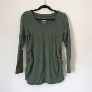 Maternity Green Top with Ruching